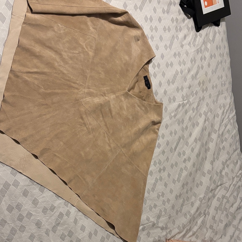 Beige suede cape